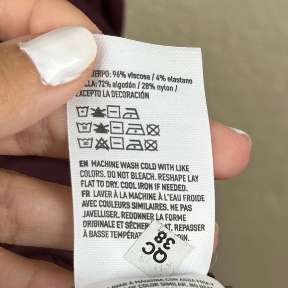 American Eagle Outfitters Maroon Lace Sleeveless Pullover Dress Size X-Small - Picture 11 of 12